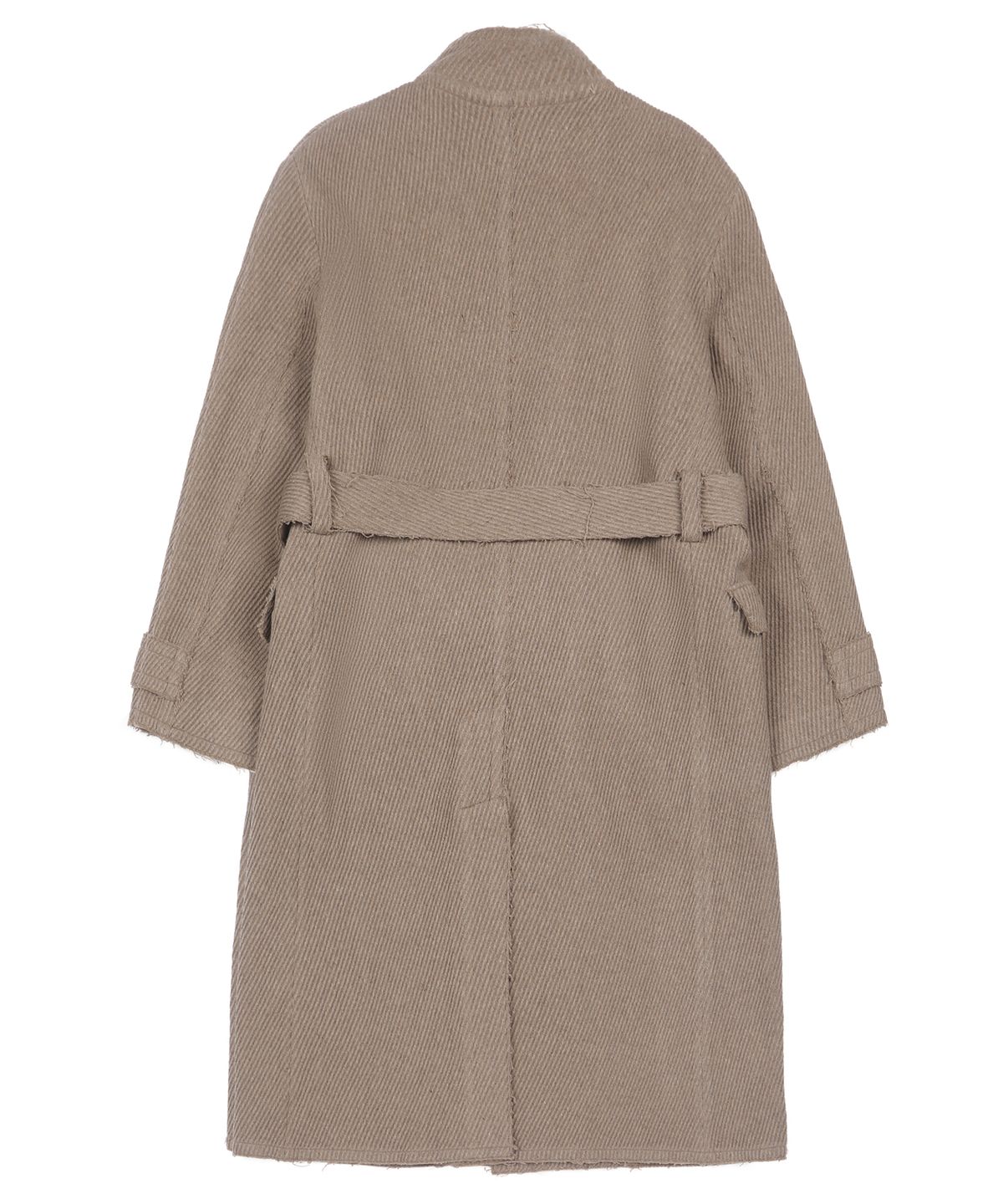 아조바이아조(AJOBYAJO) Raw Edge Single Collar Wrap Coat [BEIGE]