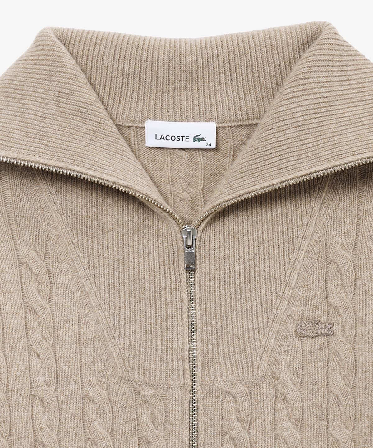 라코스테(LACOSTE) 여성 케이블 풀집업 가디건 AF413E-56N 02S