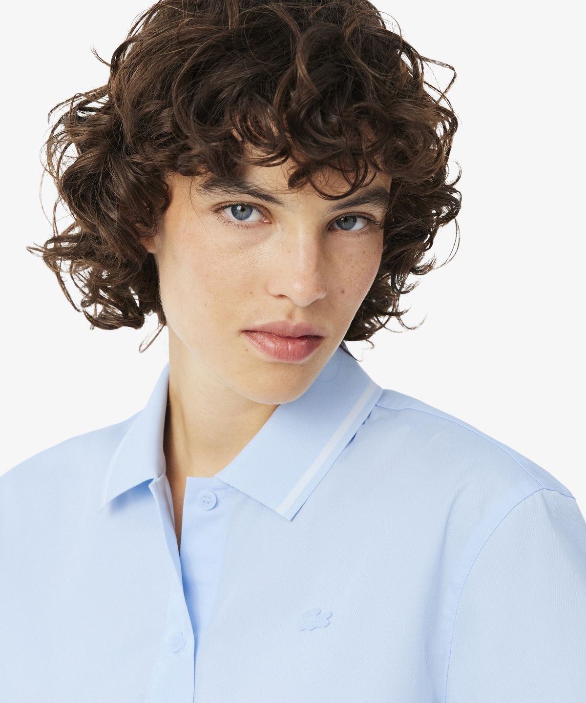 라코스테(LACOSTE) 여성 카라넥 포인트 반팔 셔츠 CF8478-56N T01