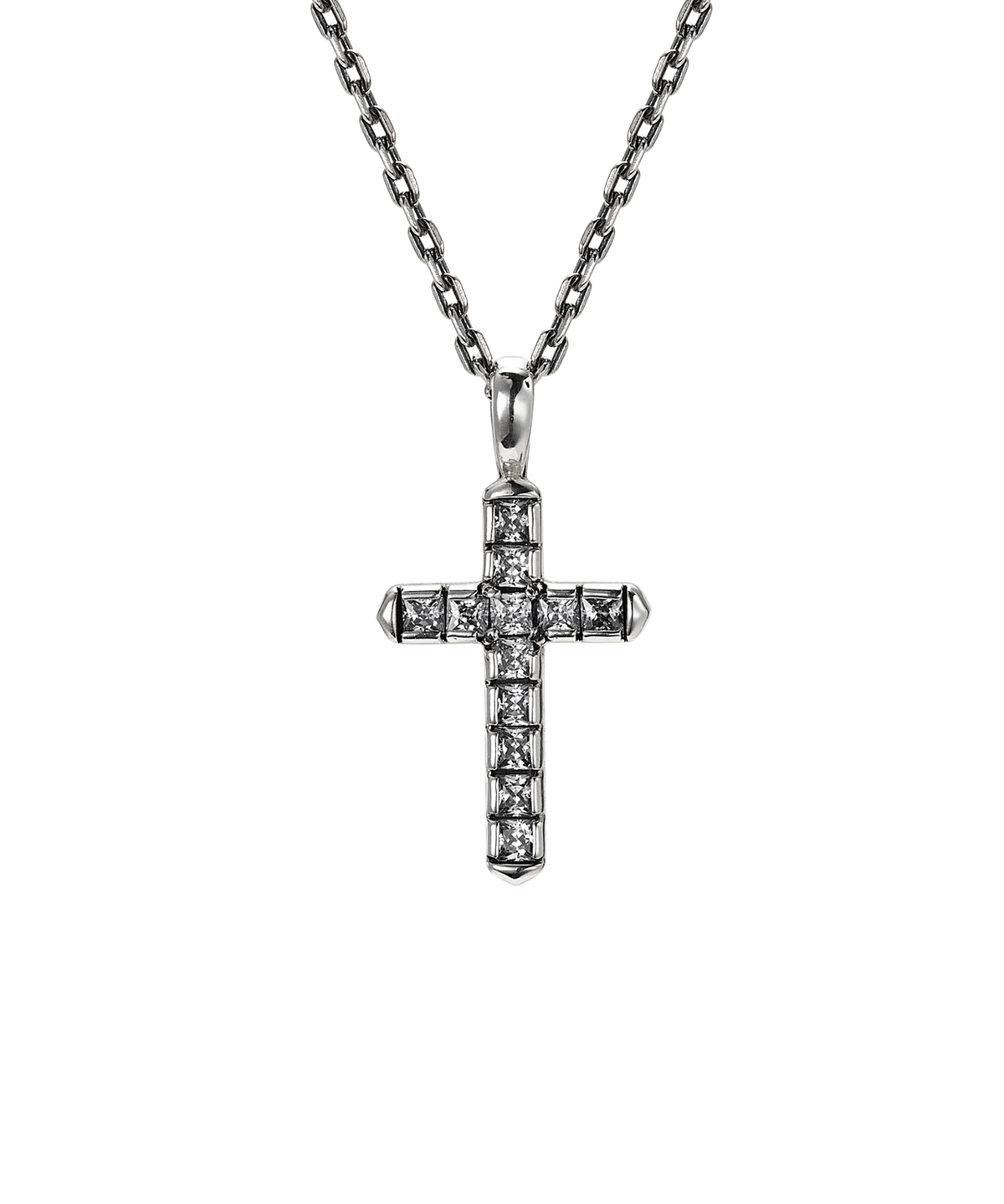 스팅925(STING925) Square Set Cross Pendant