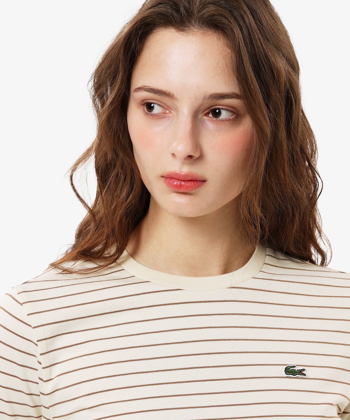 라코스테(LACOSTE) 여성 스트라이프 레귤러핏 긴팔 티셔츠 TF823E-56N SIX