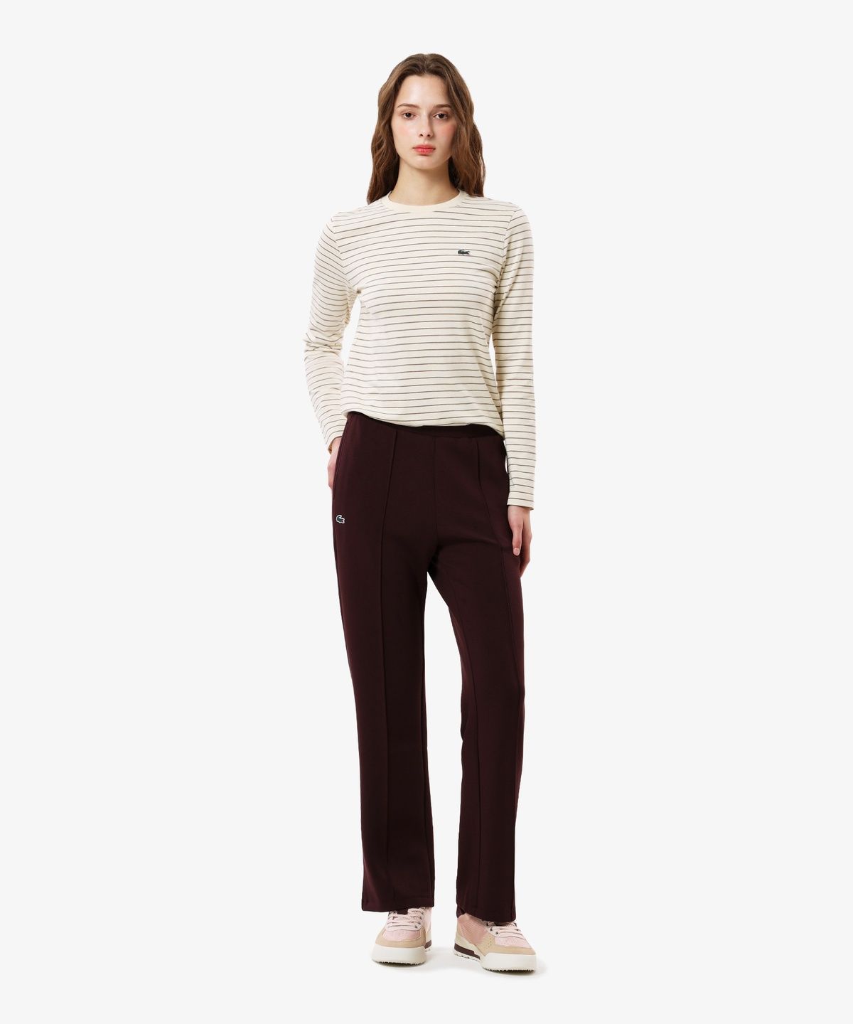 라코스테(LACOSTE) 여성 스트라이프 레귤러핏 긴팔 티셔츠 TF823E-56N SIX