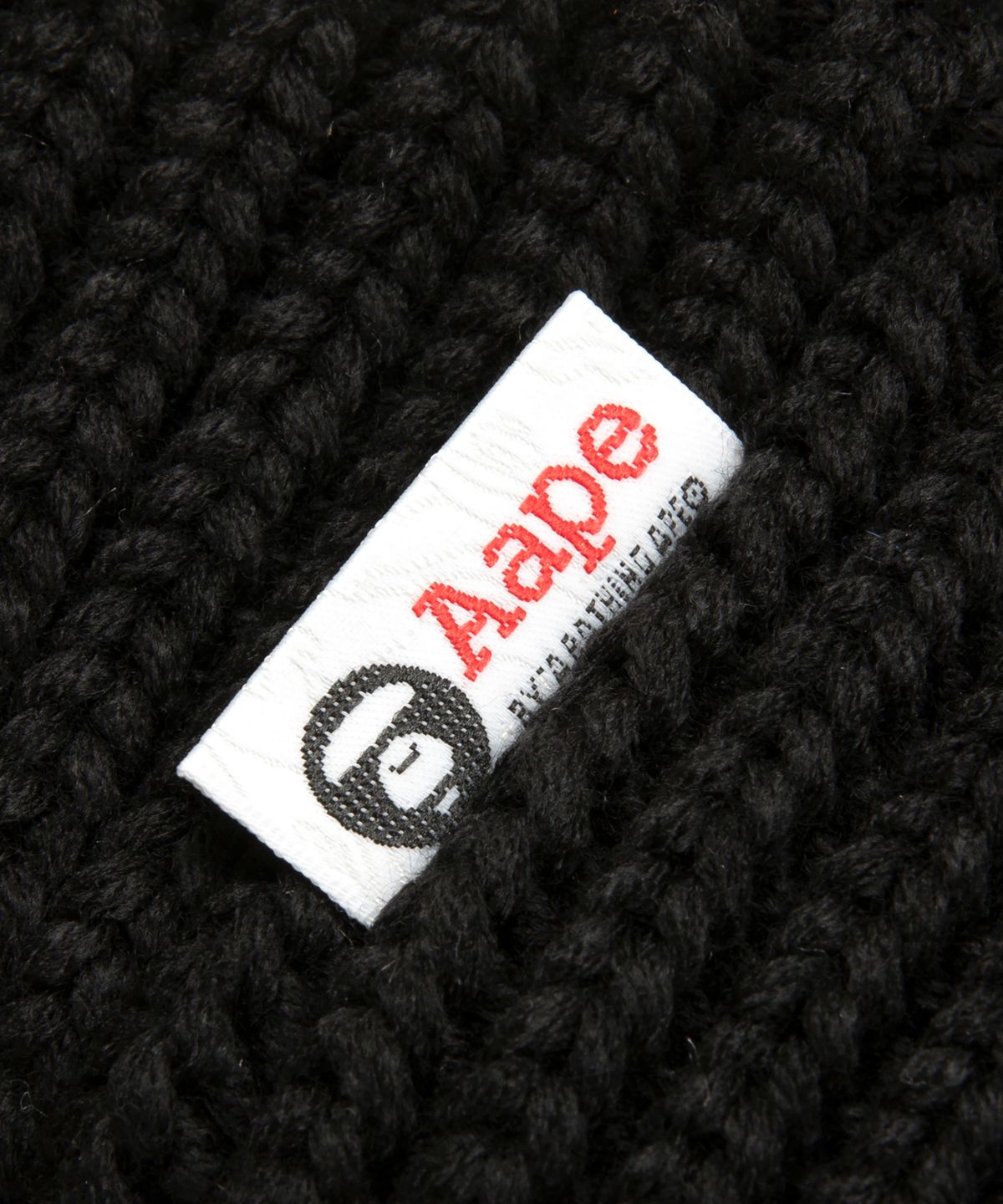 에이프(AAPE) A  로고 케이블니트 비니 / AAPHTM5288XXPBKX