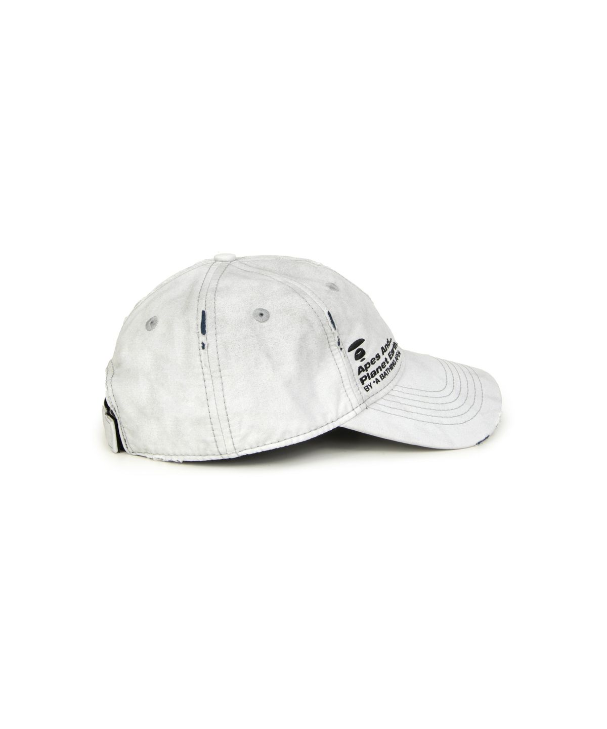 에이프(AAPE) 디스트레스트 로고 볼캡 / AAPCPM5346XXPWHE