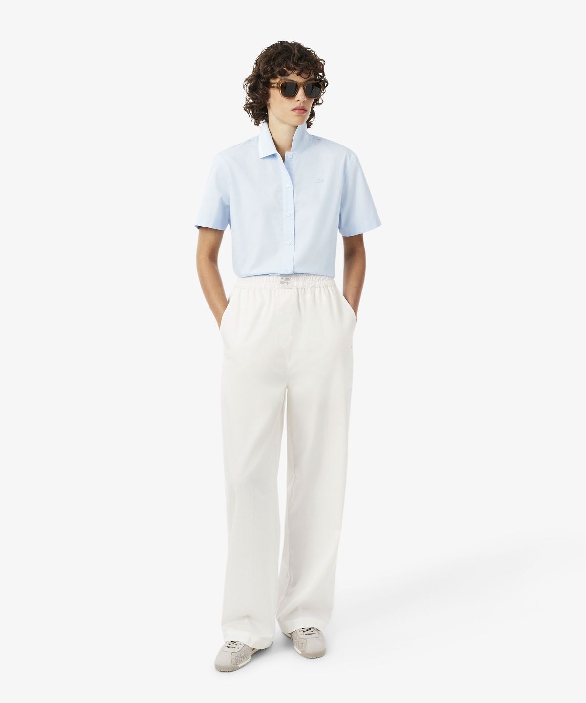 라코스테(LACOSTE) 여성 코튼 밴딩 세미와이드 팬츠 HF5431-56N 70V
