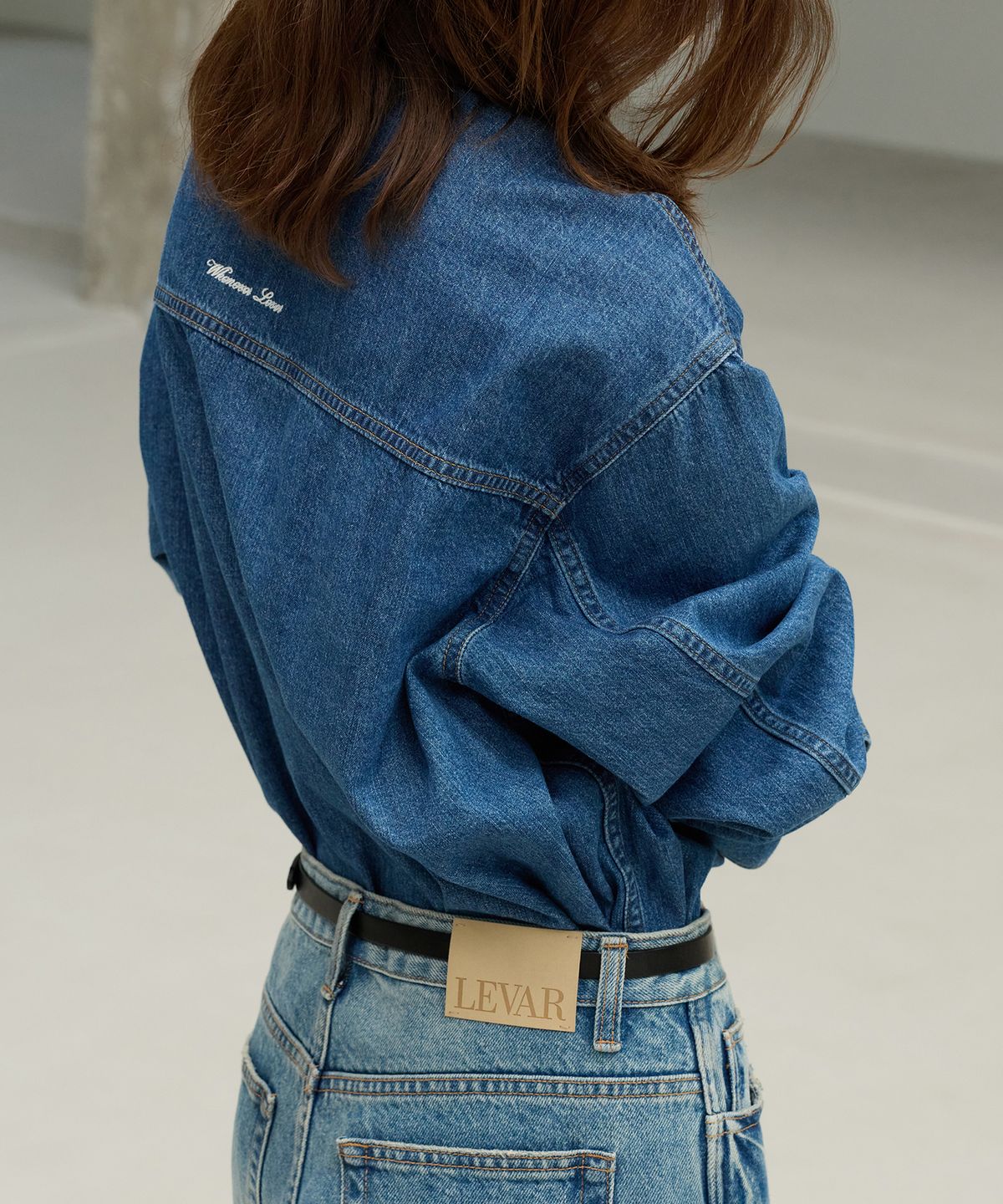 르바(LEVAR) Studio Denim Over-shirt - Dark Blue