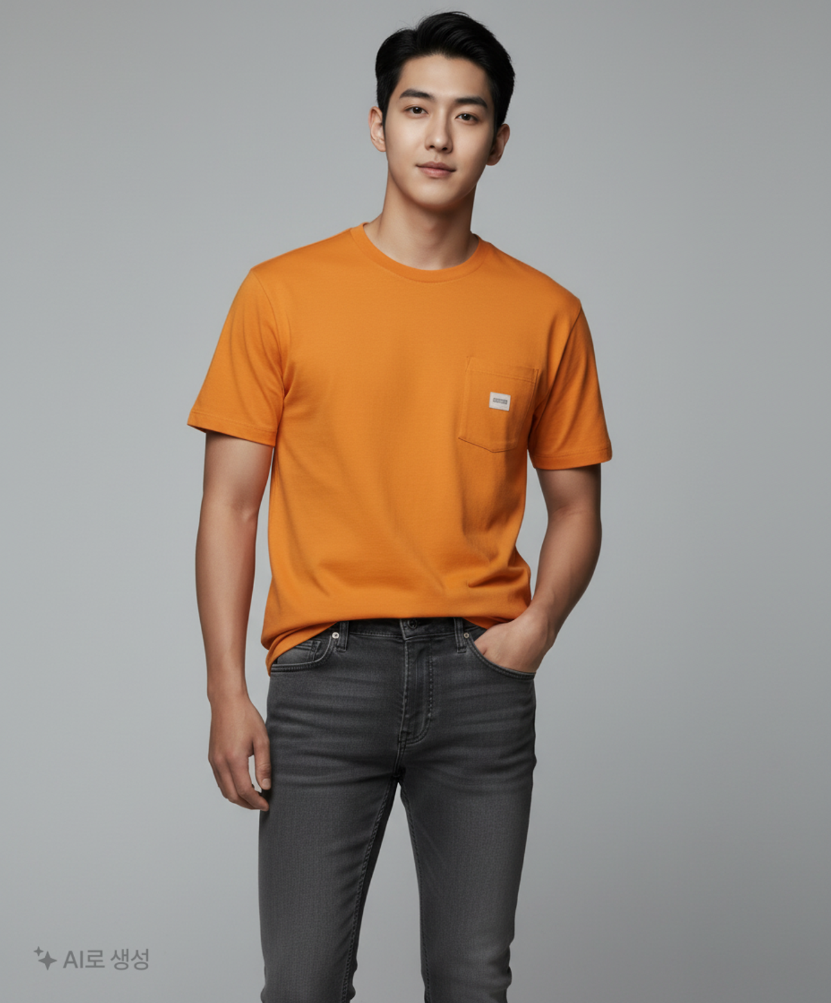 브롬톤 런던(BROMPTON LONDON) BASIC HALF SLEEVE T-SHIRT - ORANGE (P252UTS431) XXL