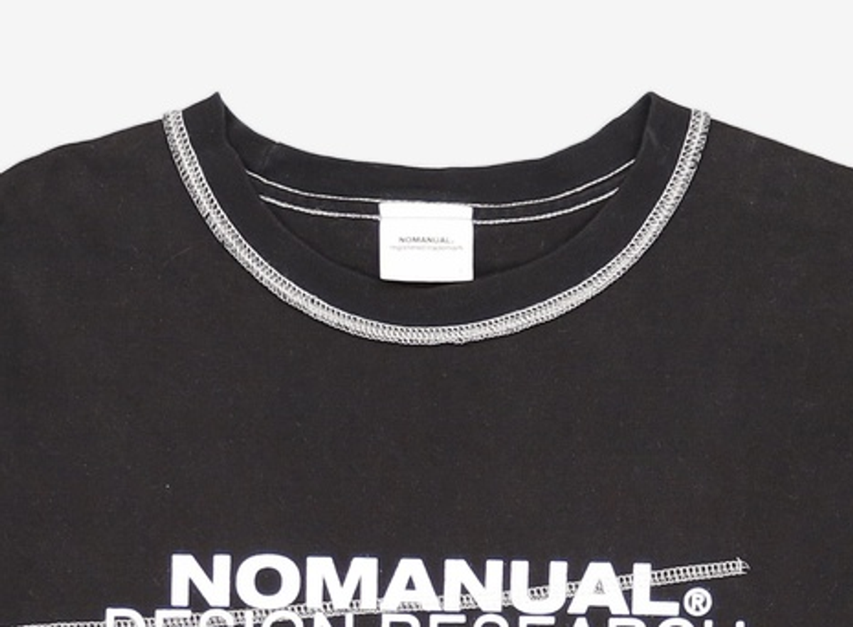 노매뉴얼(NOMANUAL) R.D LONG SLEEVE TEE - BLACK L