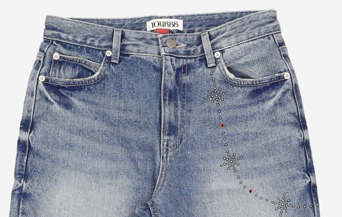 유희(YOUHEE) HOFIX DETAILED DENIM PANTS BLUE S