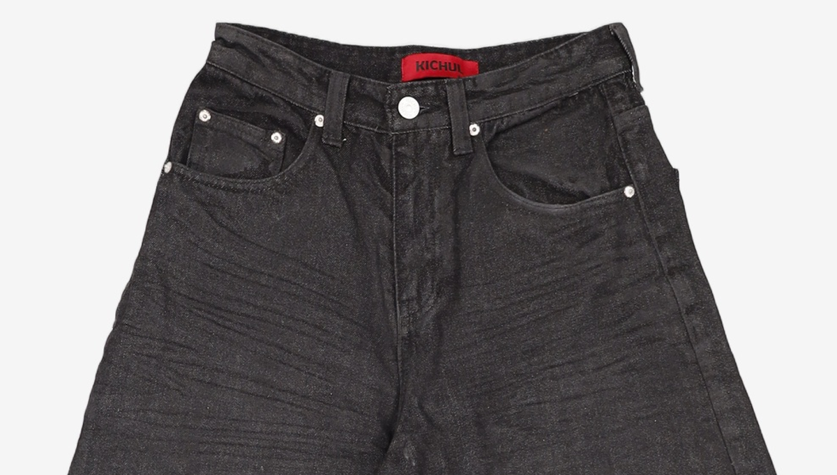 기철(KICHUL) BALLOON FIT DENIM PANTS (BLACK COATED) XXS