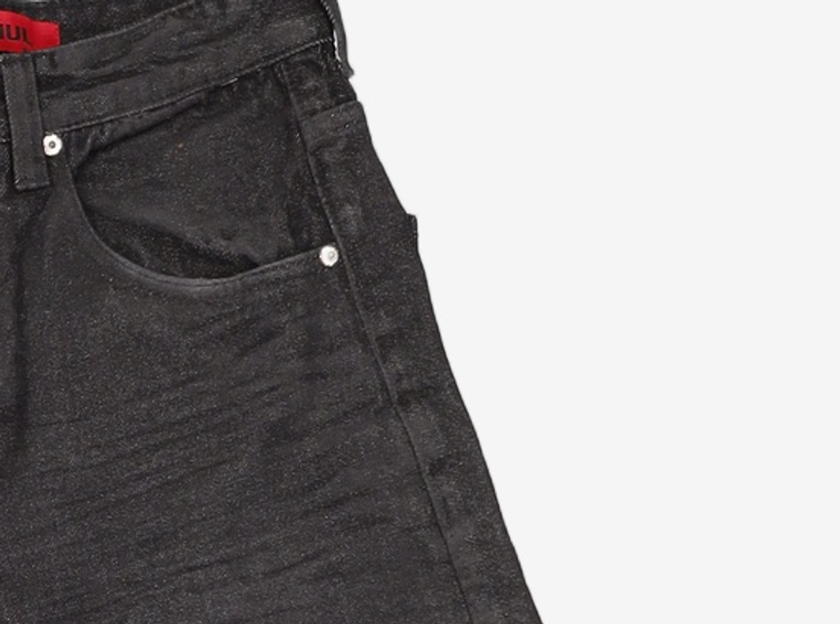기철(KICHUL) BALLOON FIT DENIM PANTS (BLACK COATED) XXS