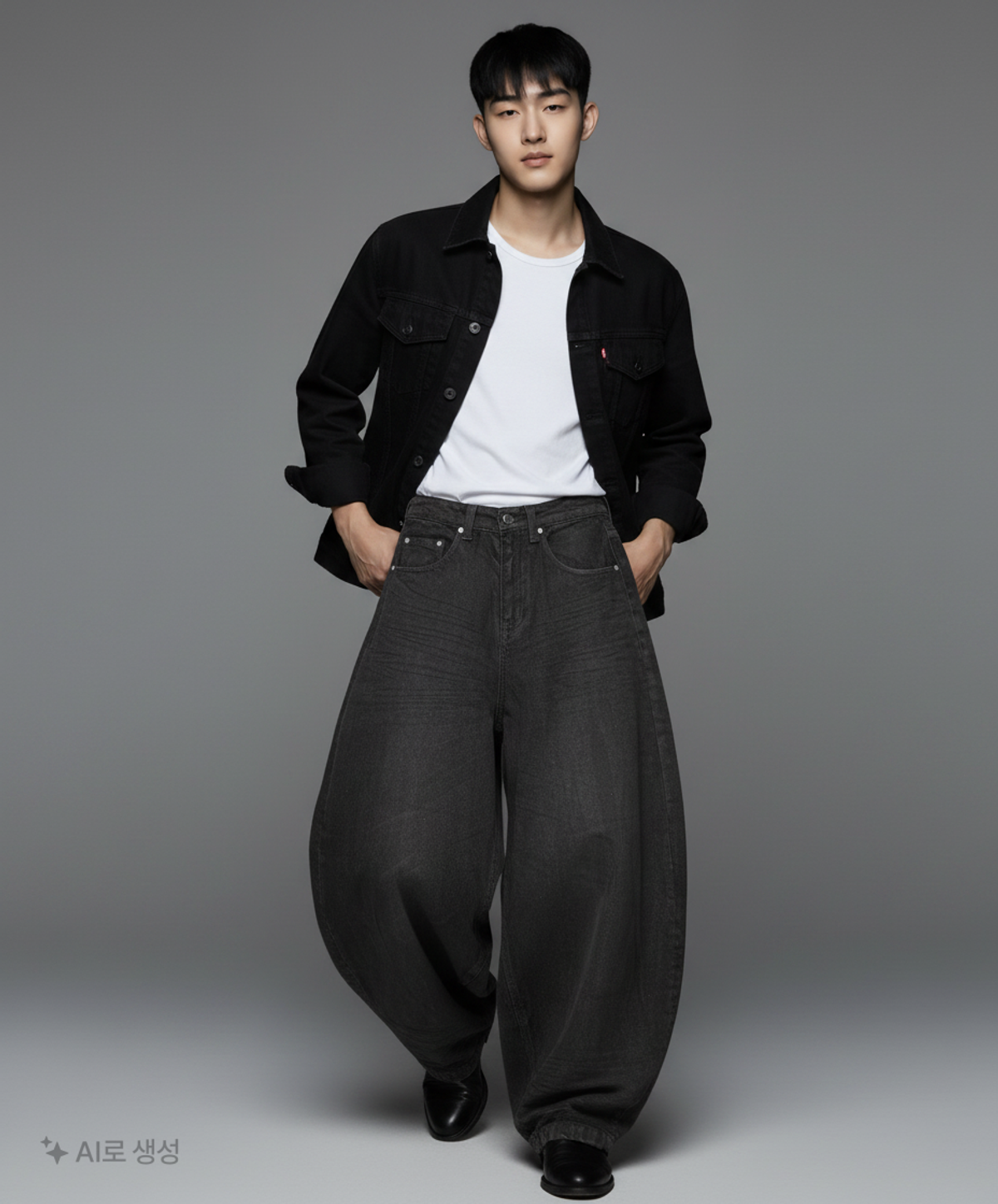 기철(KICHUL) BALLOON FIT DENIM PANTS (BLACK COATED) XXS
