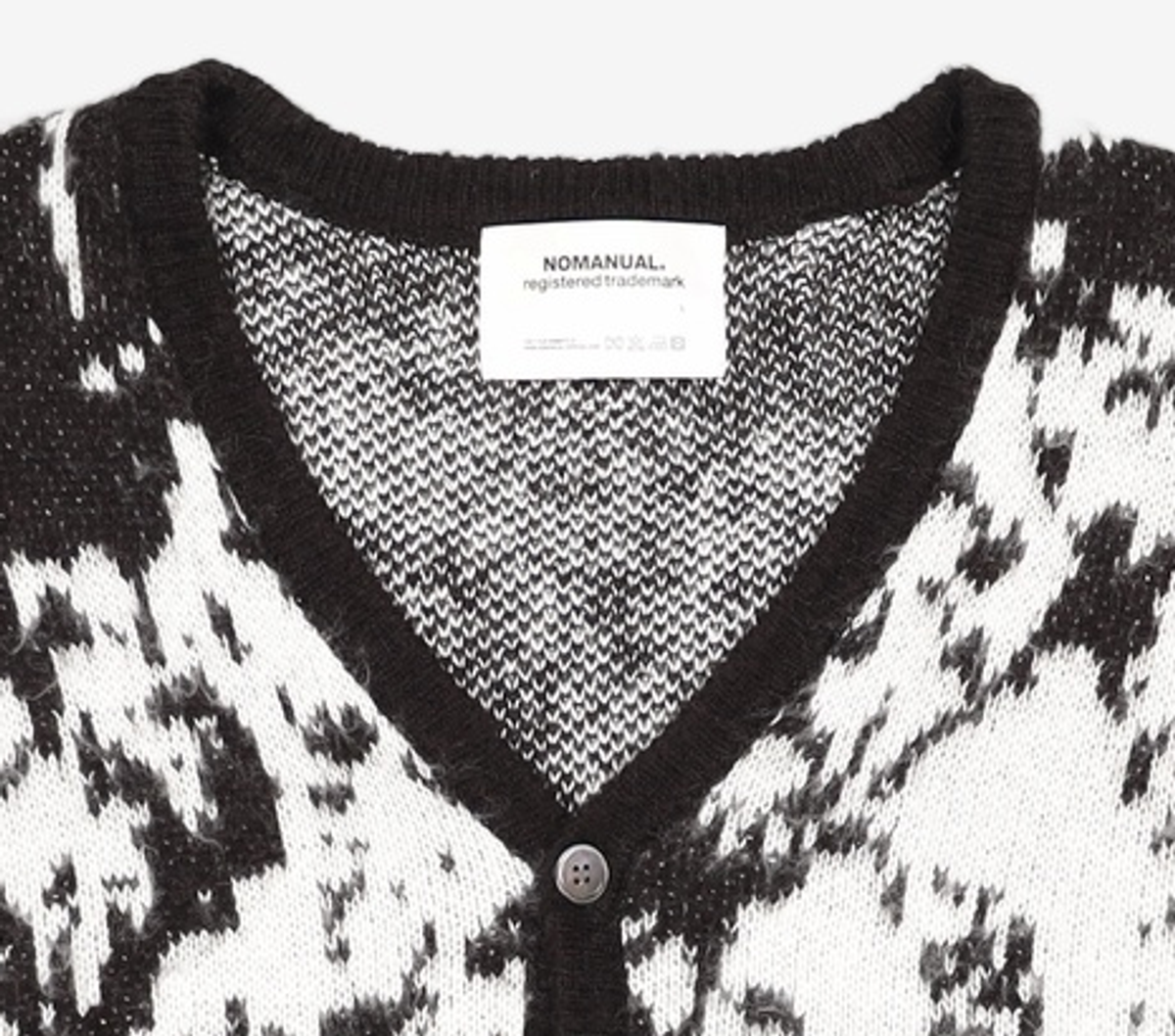 노매뉴얼(NOMANUAL) PPS HAIRY CARDIGAN - BLACK 100
