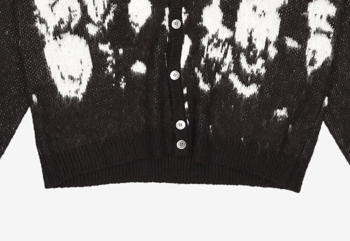 노매뉴얼(NOMANUAL) PPS HAIRY CARDIGAN - BLACK 100