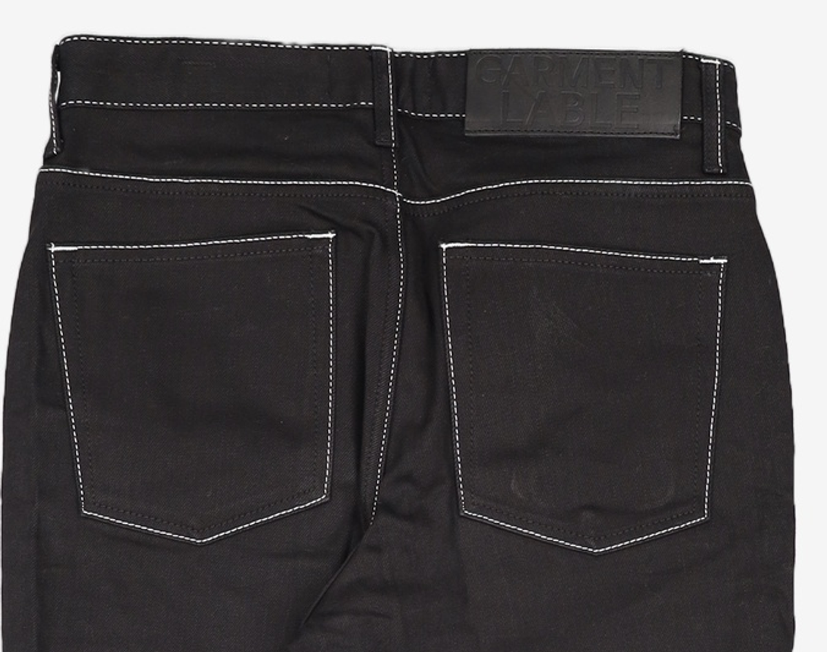 가먼트레이블(GARMENT LABLE) Denim Roll-up Pants - Stitch Black S