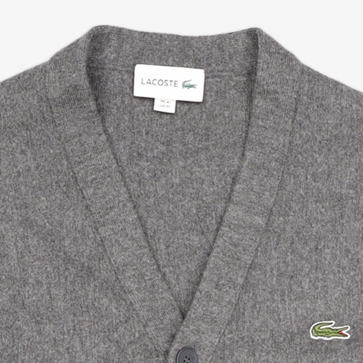 라코스테(LACOSTE) 남성 링스링스 브이넥 가디건 [차콜그레이] 100