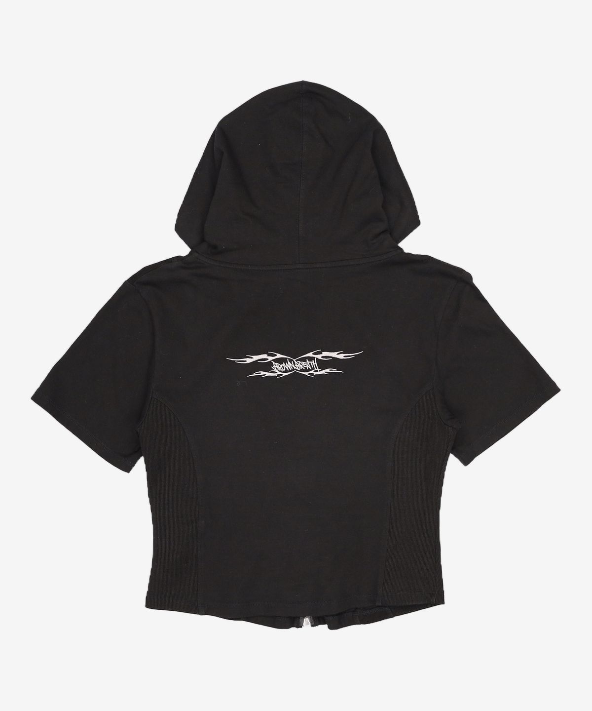 브라운브레스(BROWNBREATH) W TAG MIXED HOOD ZIP UP - BLACK M