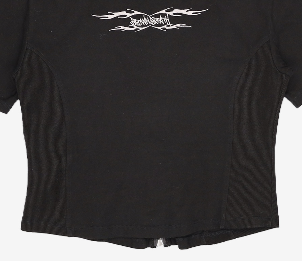 브라운브레스(BROWNBREATH) W TAG MIXED HOOD ZIP UP - BLACK M