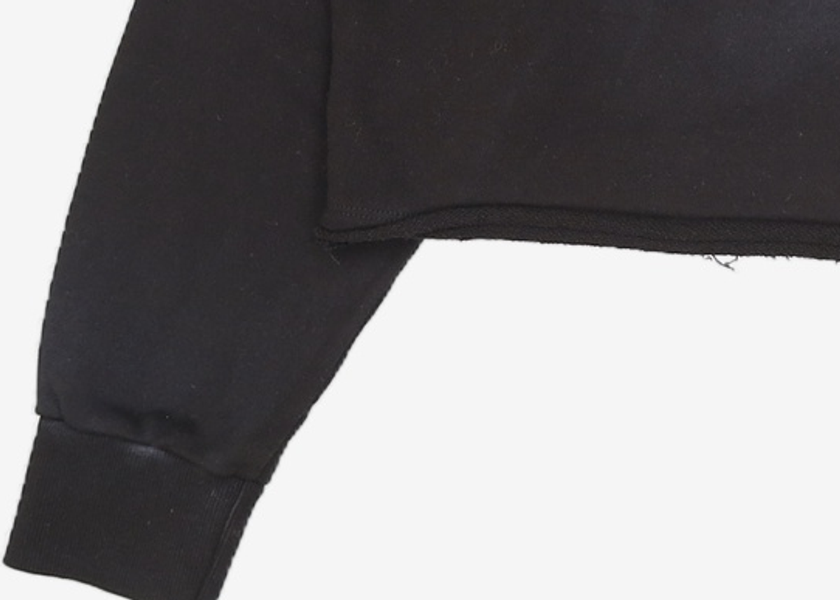 프렌다(PRENDA) SMUDGED LOGO CROP SWEATSHIRT BLACK FREE