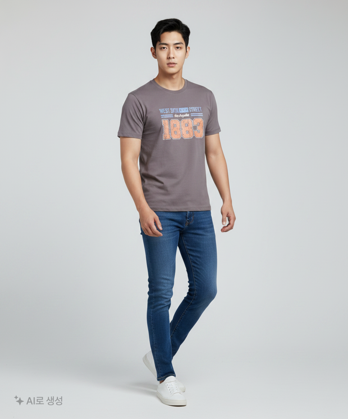 어반디타입(URBANDTYPE) 1883 빈티지 그래픽 티셔츠_차콜 M