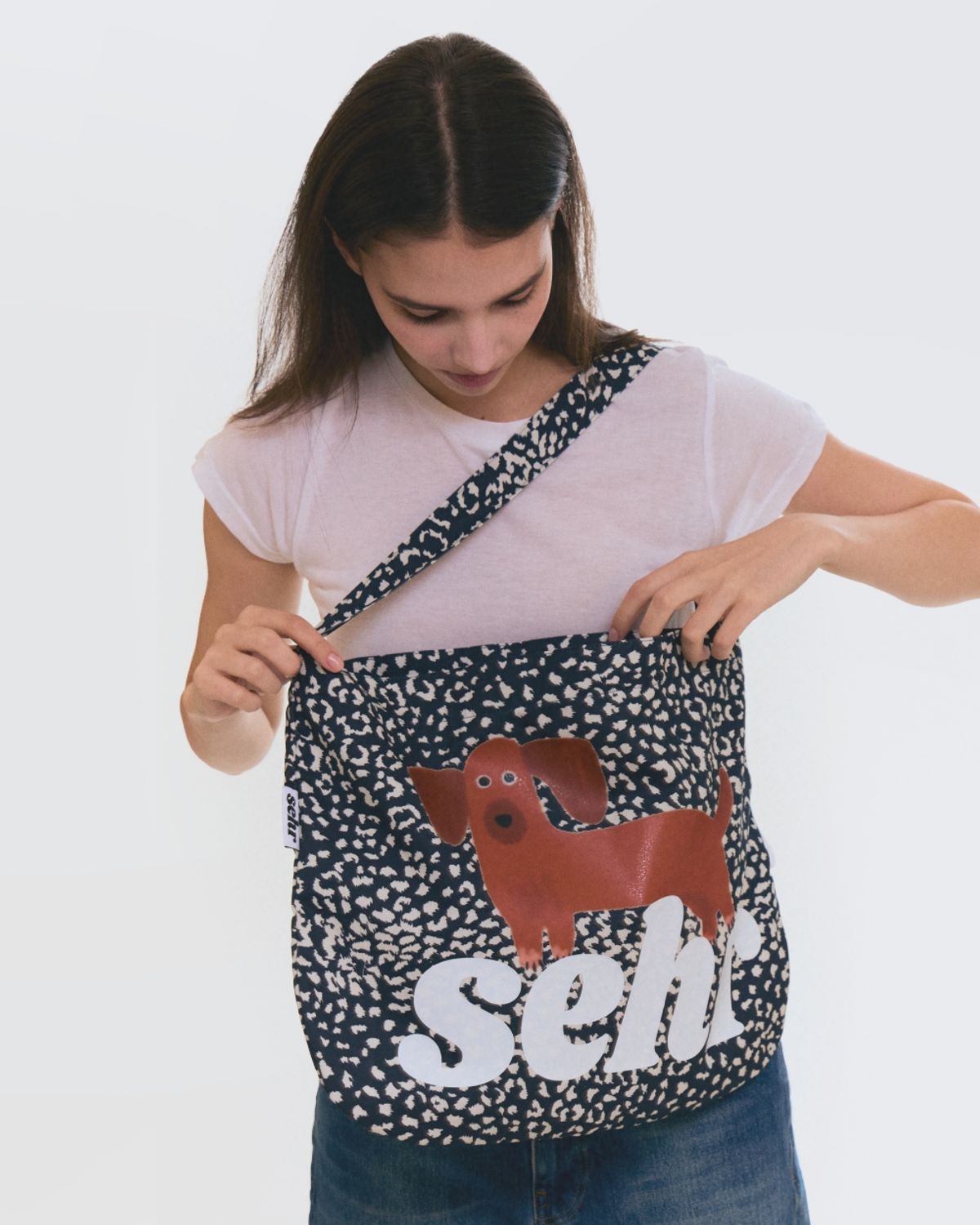 세르(SEHR) My Puppy Leopard Easy Bag (Navy)