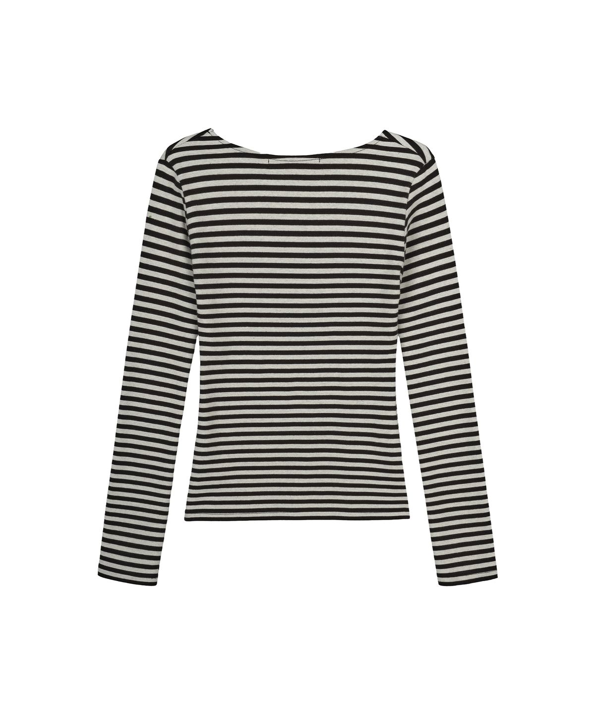 아야즈앤세이(AYASNSEY) JUBE STRIPE V-NECK SLIM TOP (BLACK)