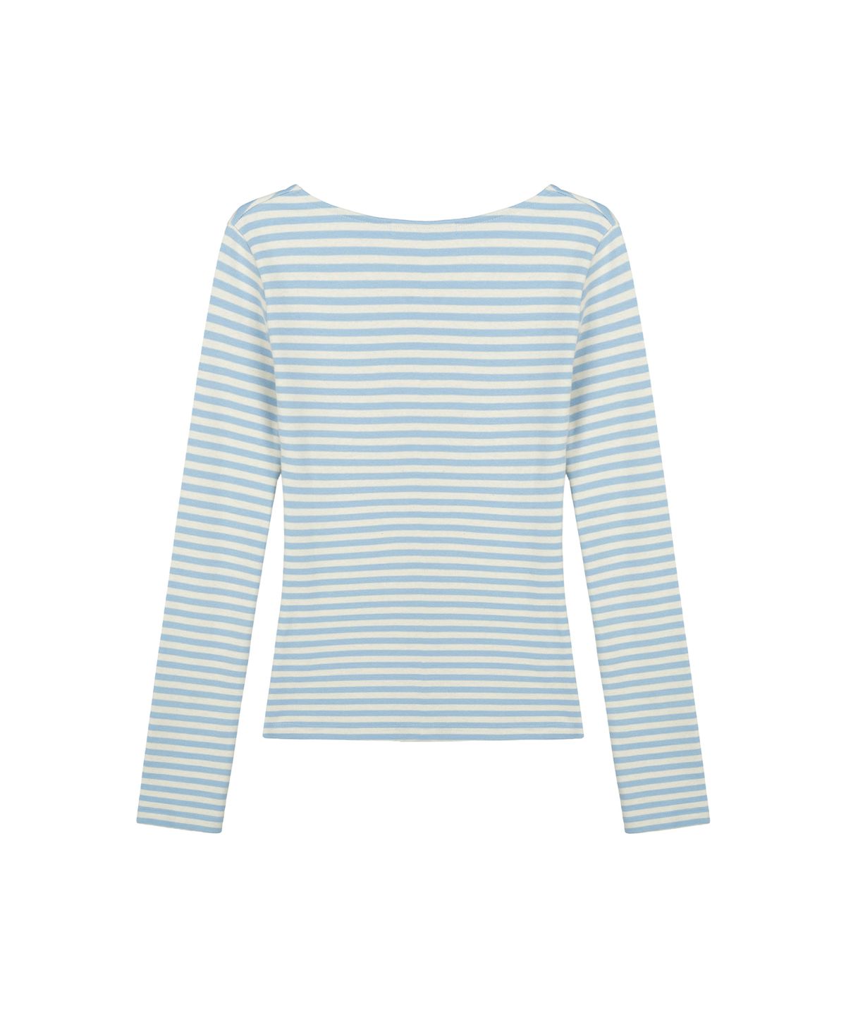 아야즈앤세이(AYASNSEY) JUBE STRIPE V-NECK SLIM TOP (SKY)