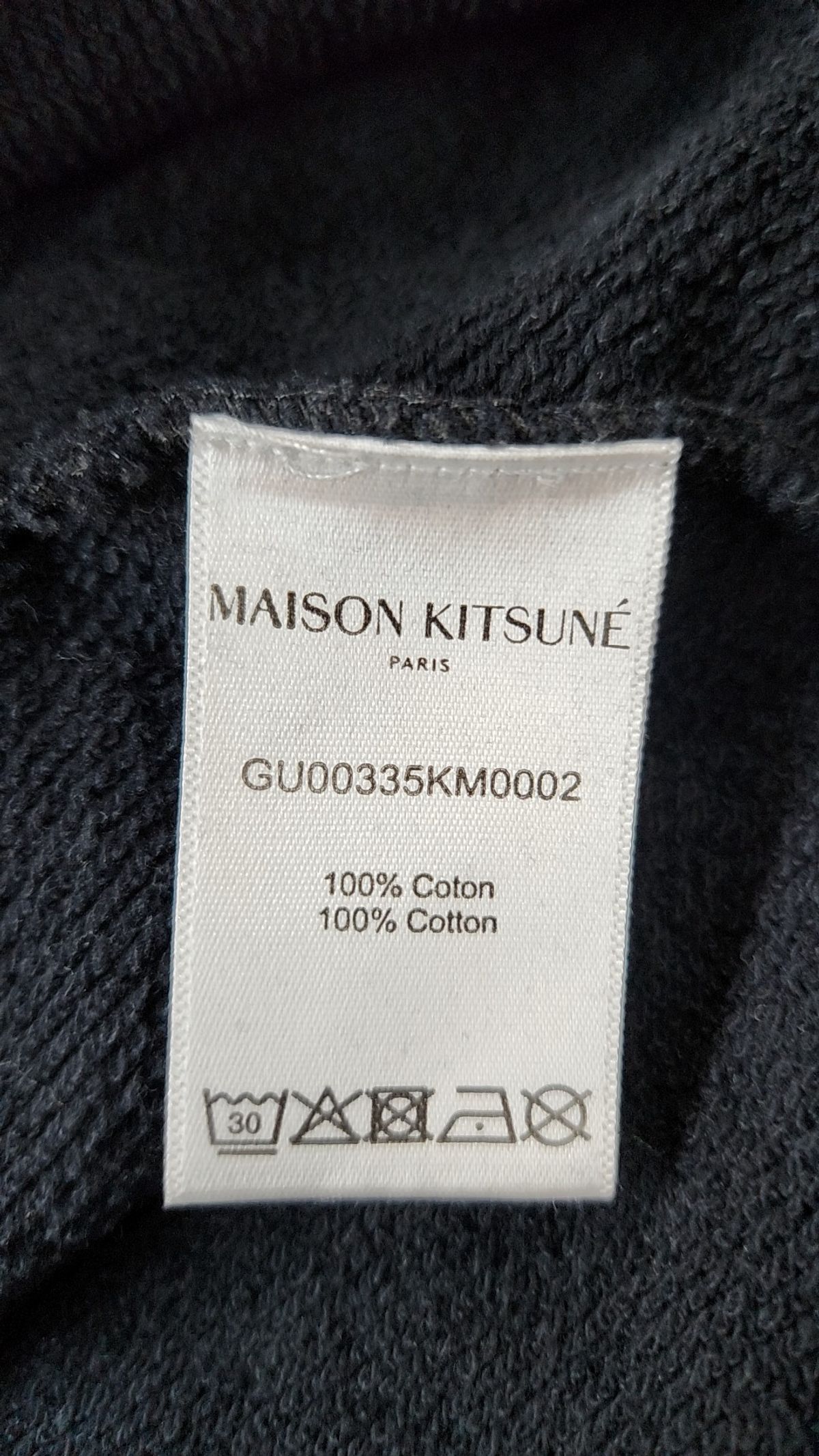 메종 키츠네(MAISON KITSUNE) 그레이 폭스헤드 후드 티셔츠 GU00335KM0002 P199 BLACK L