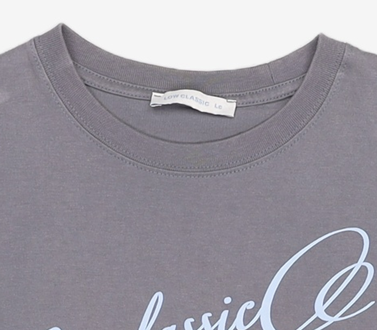로우클래식(LOW CLASSIC) FOAMING PRINTING LOGO T-SHIRT_CHARCOAL_LC242_TS18CC M