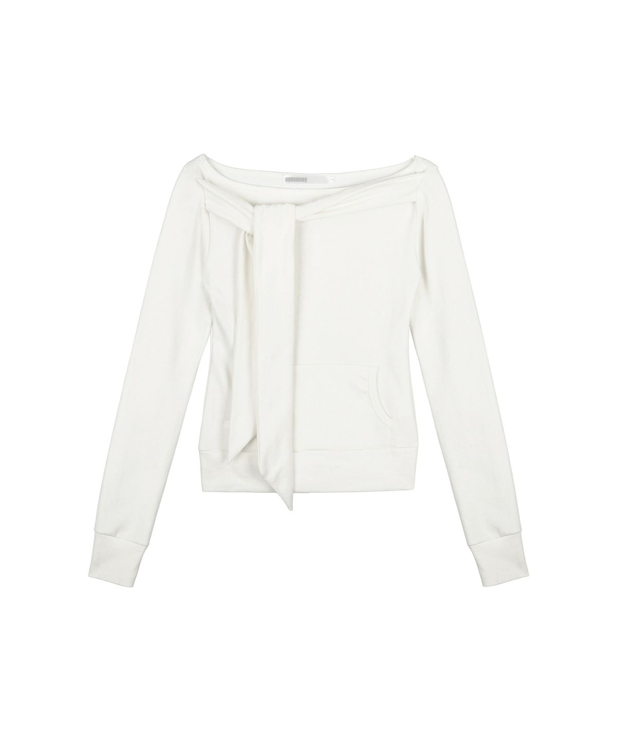 아야즈앤세이(AYASNSEY) BOWIEE OFF-SHOULDER STRAP SLIM TOP (WHITE IVORY)