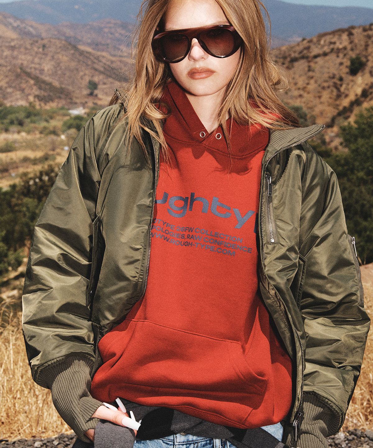 로타입(ROUGHTYPE) Utility Bold Rib MA-1 Jacket - Khaki