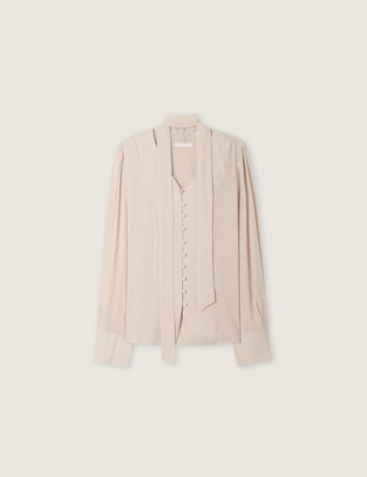 로엠(ROEM) 브이넥 타이 블라우스 RMBLG49R11