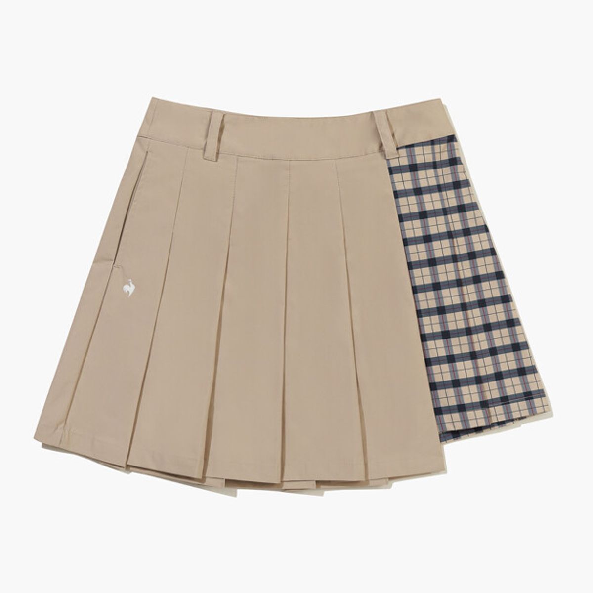 르꼬끄 골프(LECOQ GOLF) 여성 클래식 체크 플리츠 스커트 _BEGE GR322LSK82