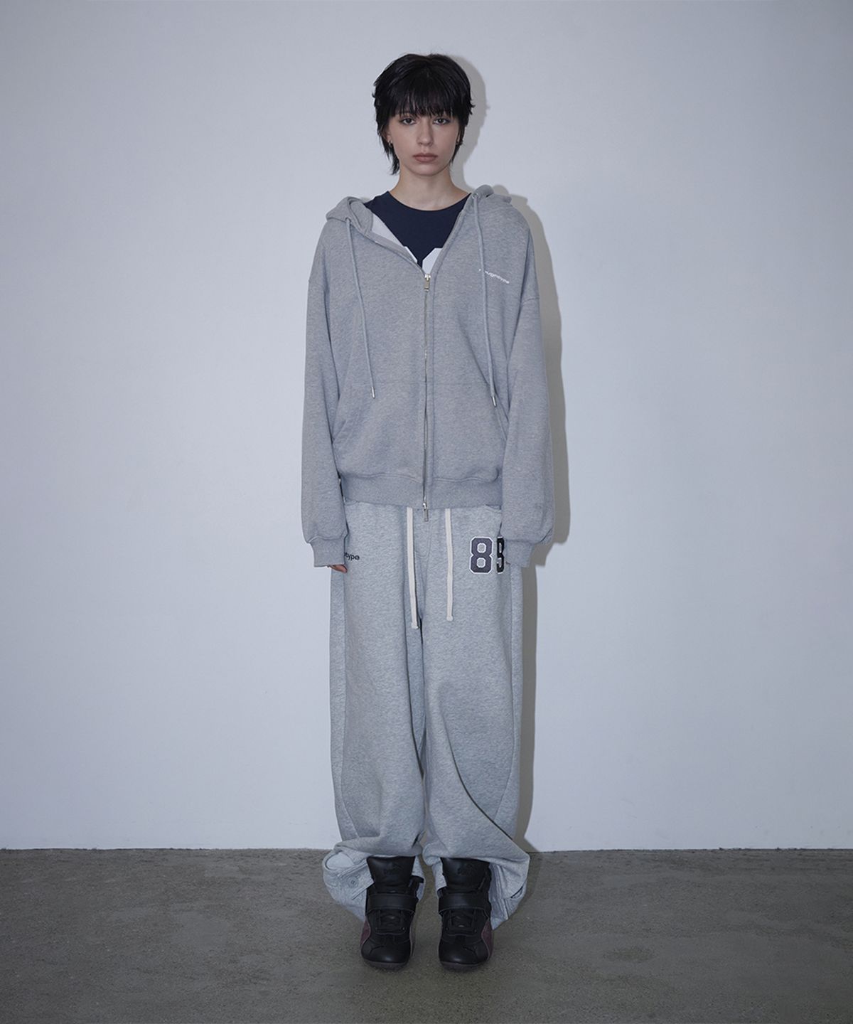 로타입(ROUGHTYPE) roughtype Signature Over Fit Hood Zip-up - Gray