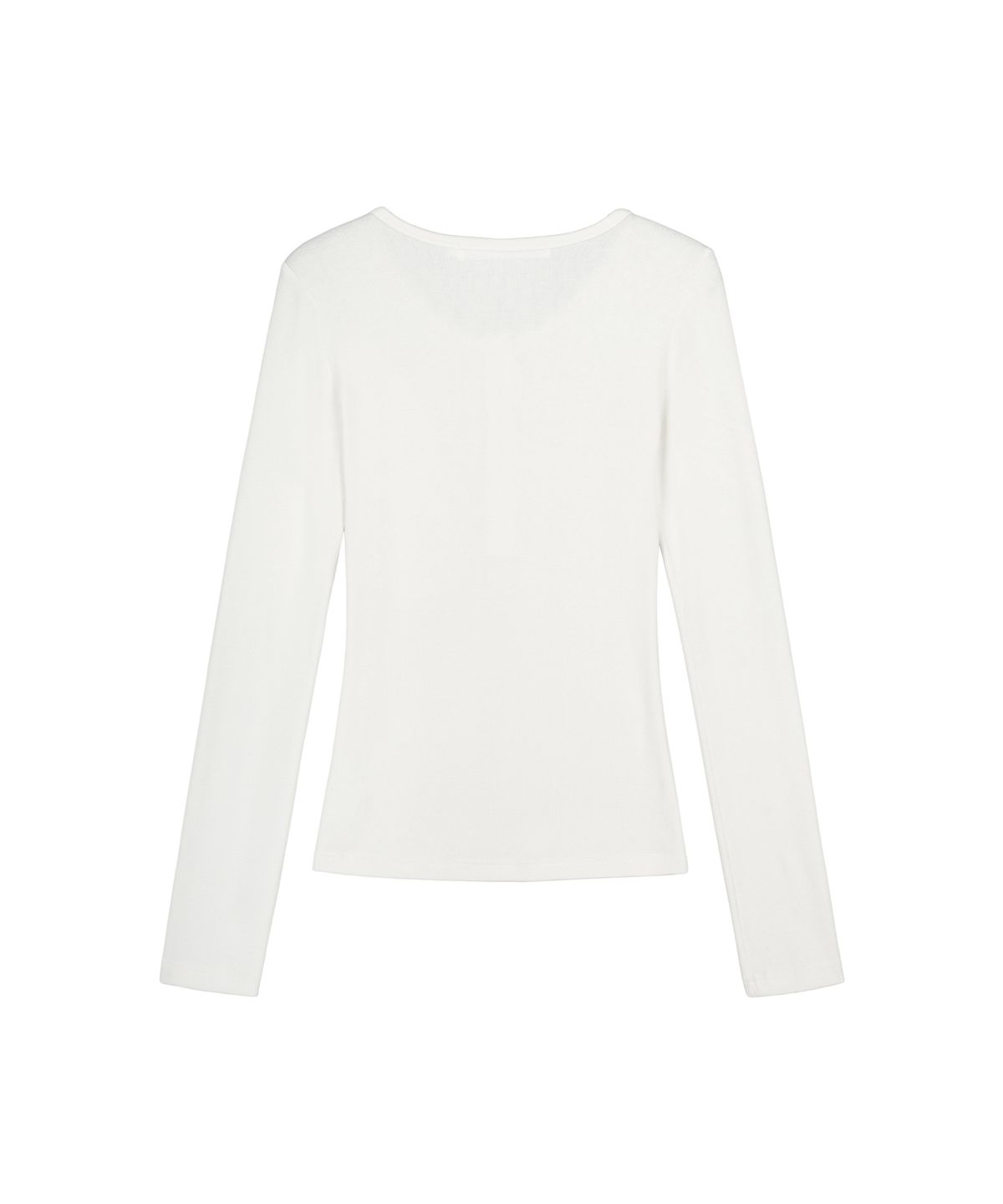 아야즈앤세이(AYASNSEY) MIO HENLEY NECK SLIM TOP (WHITE IVORY)