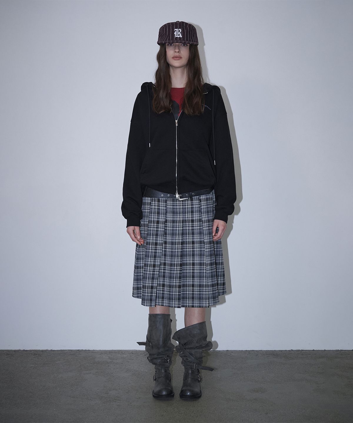 로타입(ROUGHTYPE) roughtype Signature Over Fit Hood Zip-up -Black