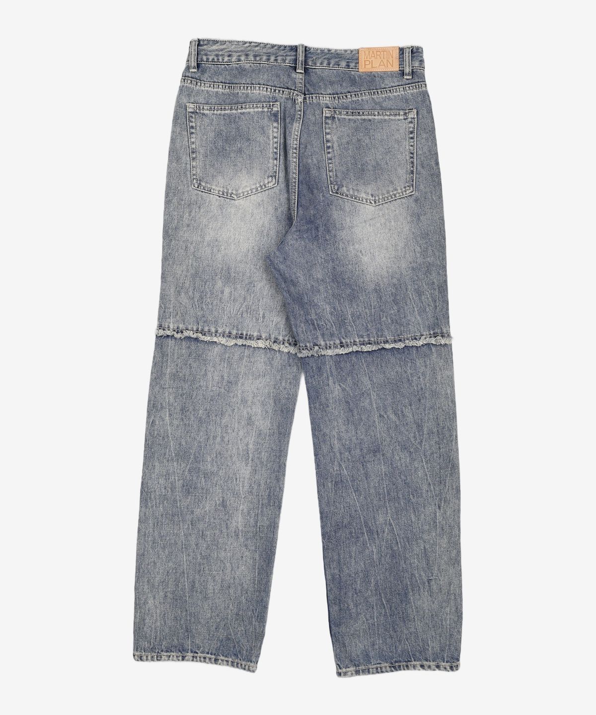 마틴플랜(MARTIN PLAN) Cut Out Straight Jeans - BLUE AS/105