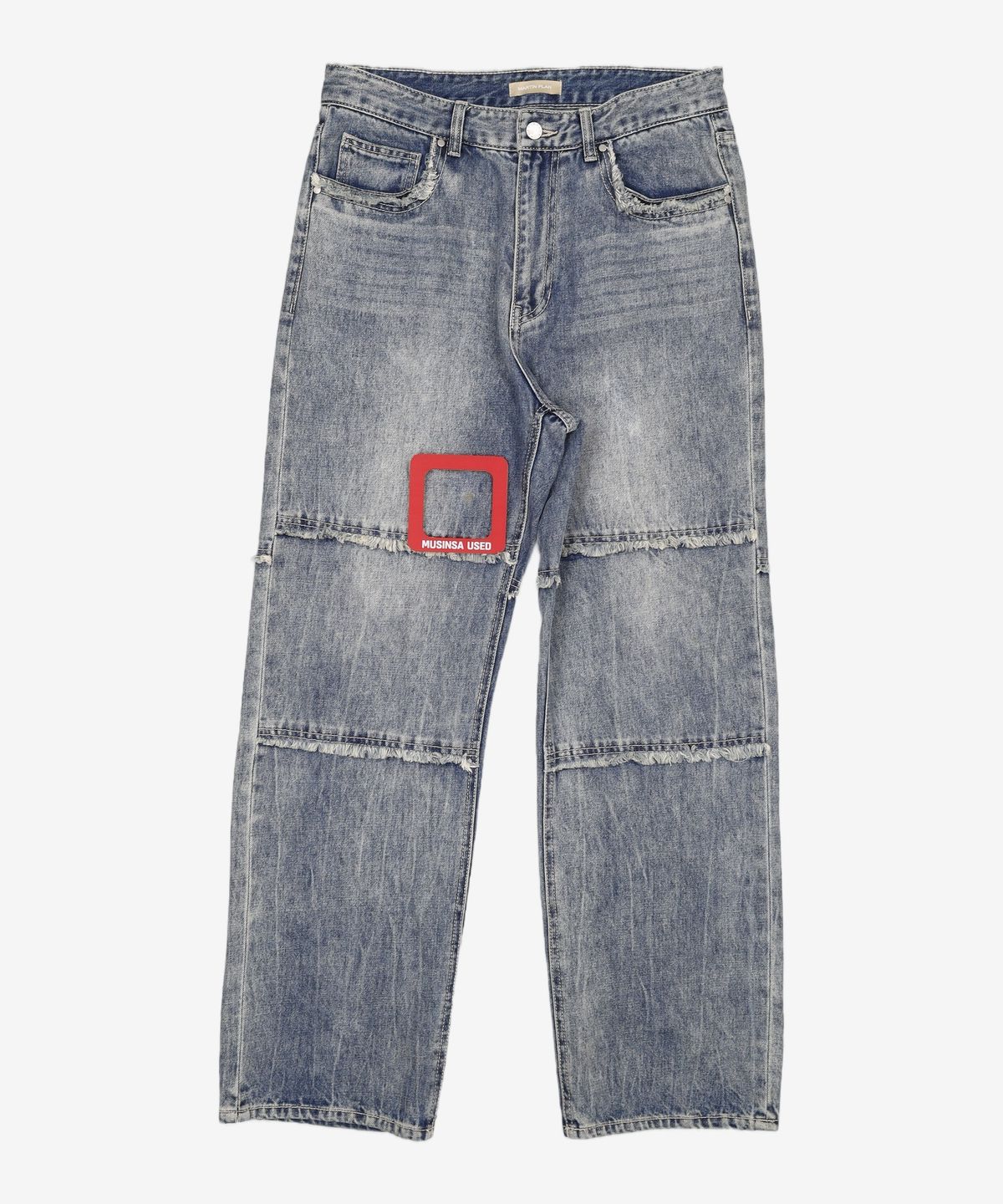 마틴플랜(MARTIN PLAN) Cut Out Straight Jeans - BLUE AS/105