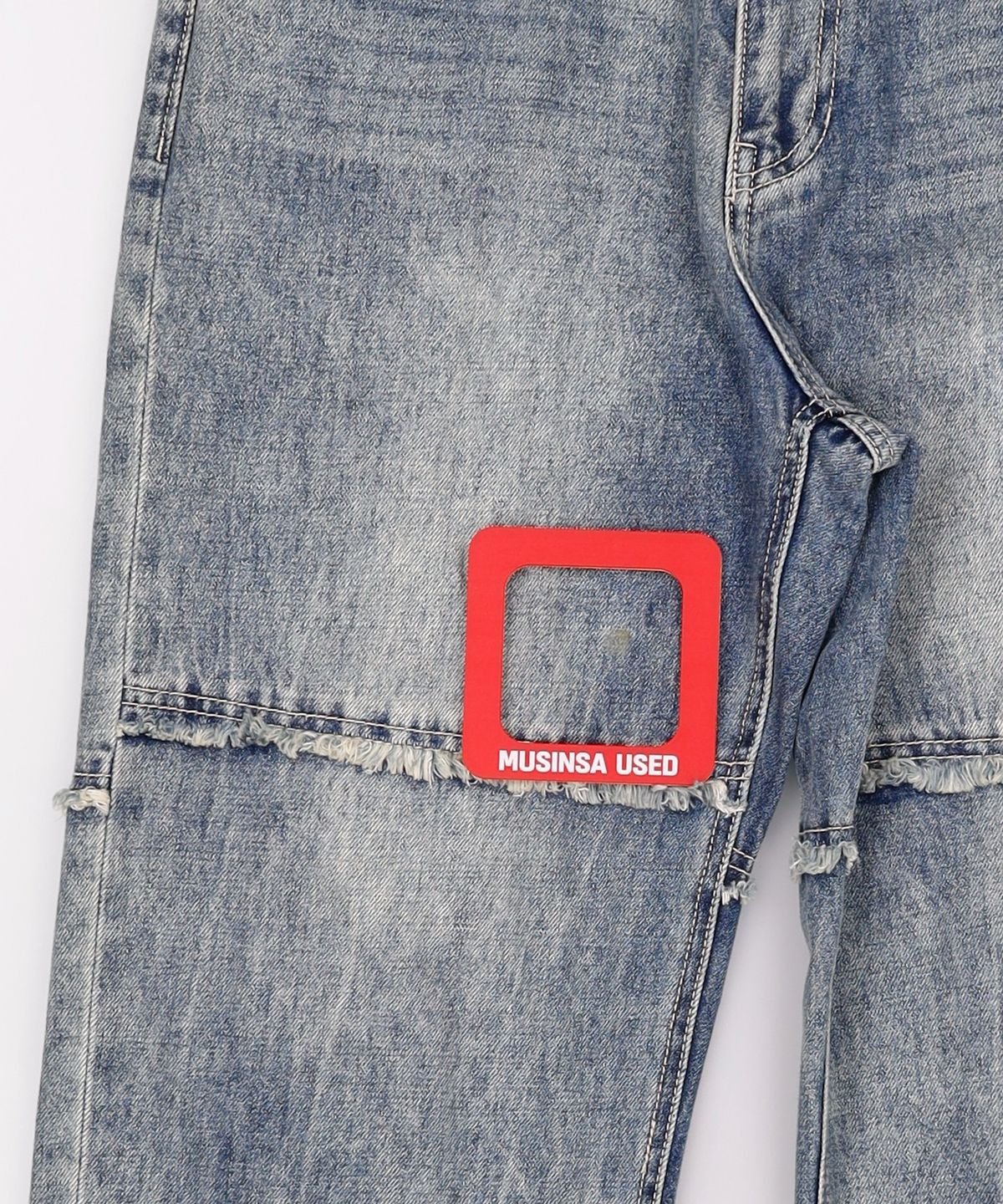 마틴플랜(MARTIN PLAN) Cut Out Straight Jeans - BLUE AS/105