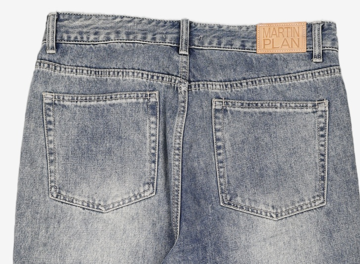 마틴플랜(MARTIN PLAN) Cut Out Straight Jeans - BLUE AS/105