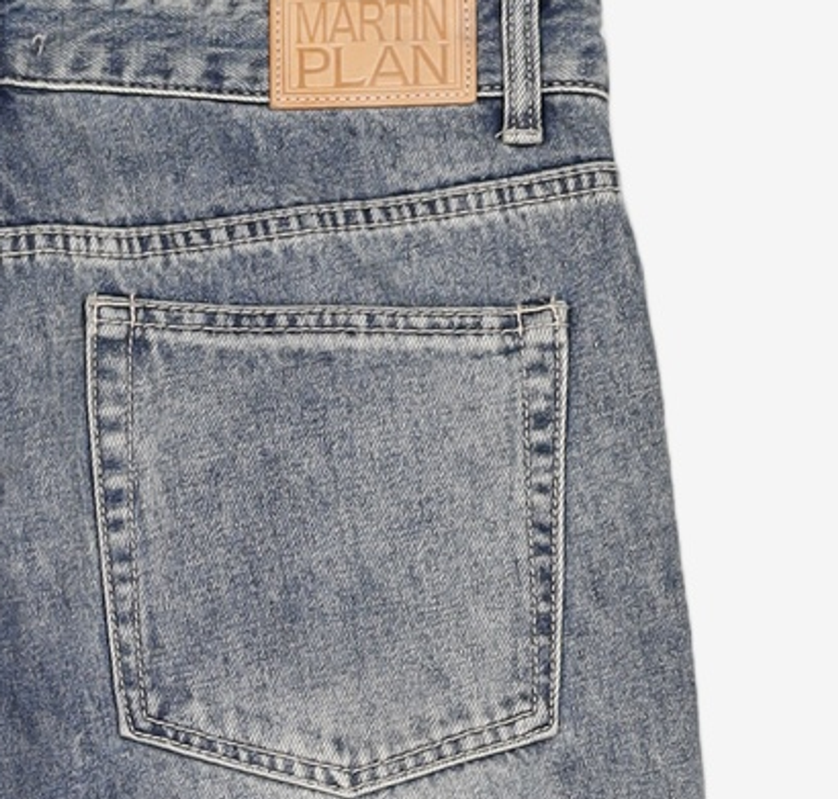 마틴플랜(MARTIN PLAN) Cut Out Straight Jeans - BLUE AS/105