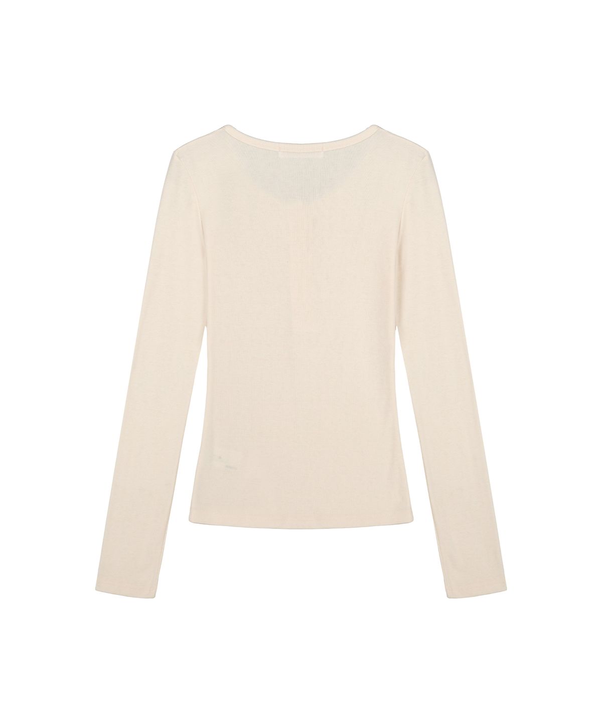 아야즈앤세이(AYASNSEY) MIO HENLEY NECK SLIM TOP (PEACH)