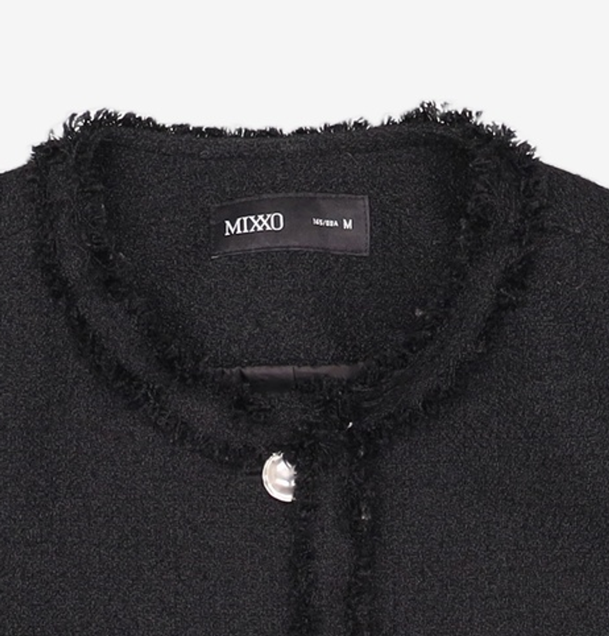미쏘(MIXXO) 라운드넥 수술 트위드 자켓_MIWJKE301G M