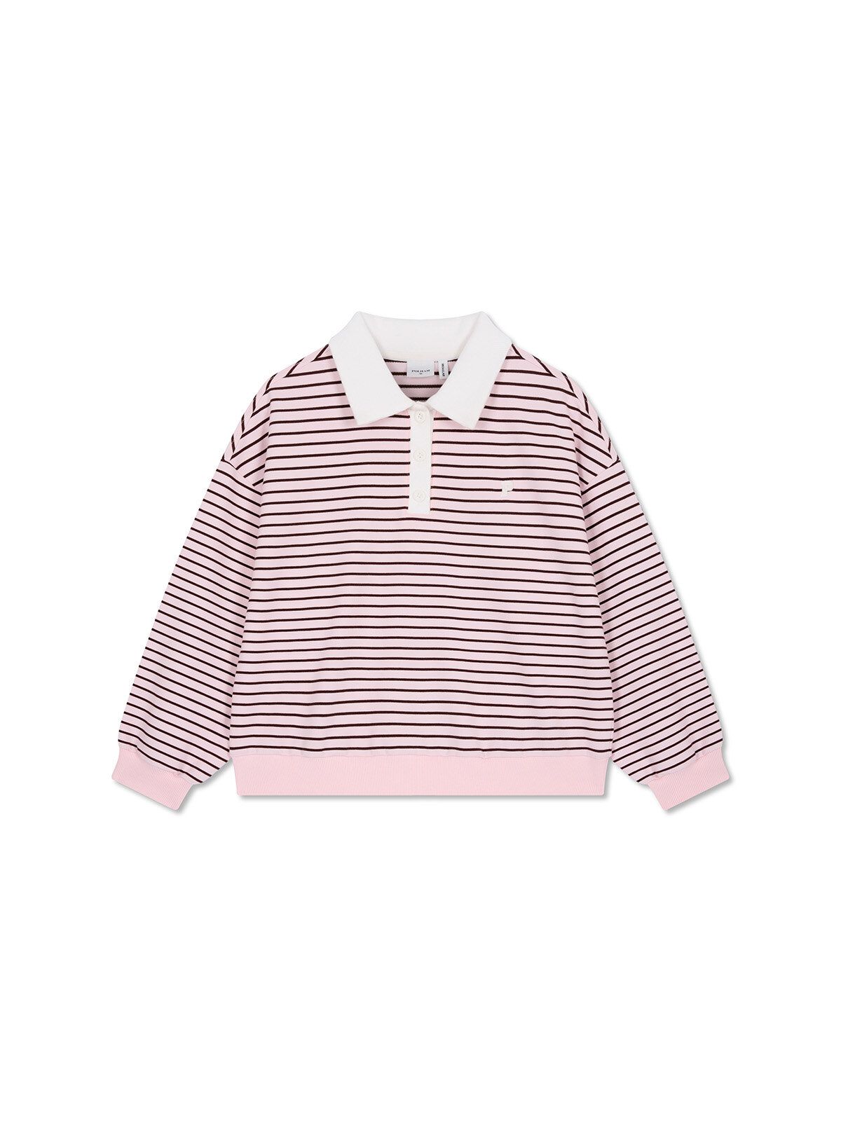 폴햄키즈(POLHAM KIDS) 여아 테리 레귤러핏 카라 맨투맨_PKG4TR2040