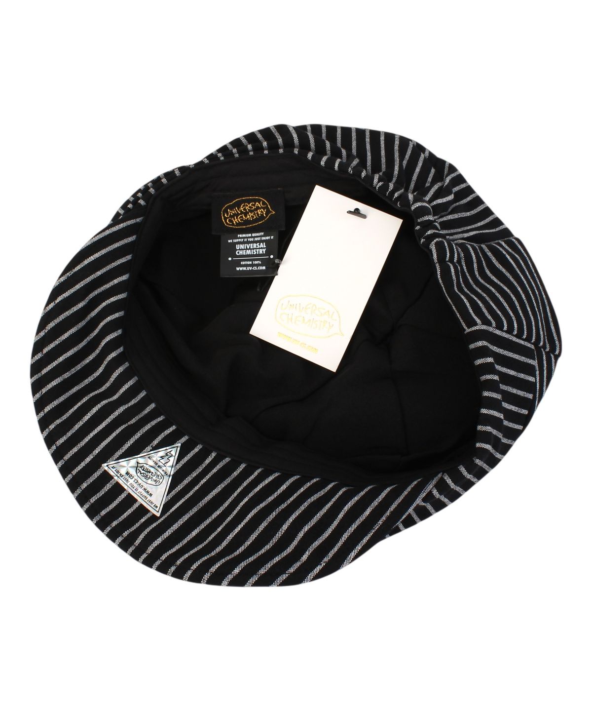 유니버셜 케미스트리(UNIVERSAL CHEMISTRY) Stripe Wrinkle Black Wire Marine Cap 주름모자