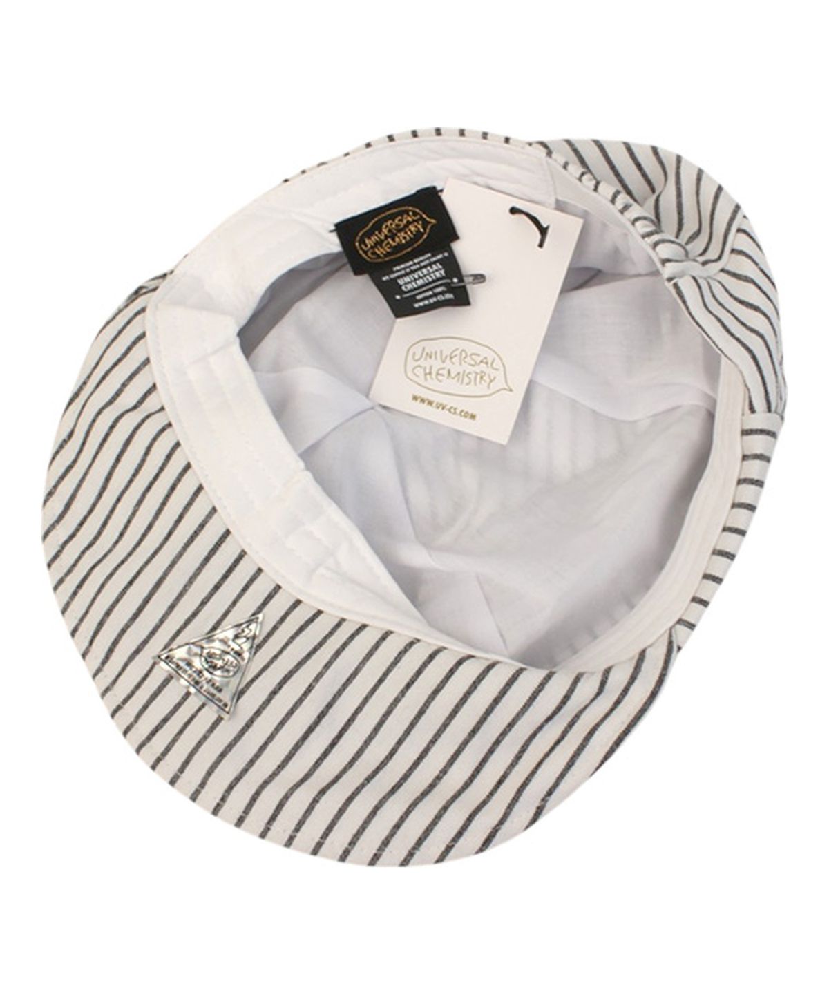 유니버셜 케미스트리(UNIVERSAL CHEMISTRY) Stripe Wrinkle White Wire Marine Cap 주름모자