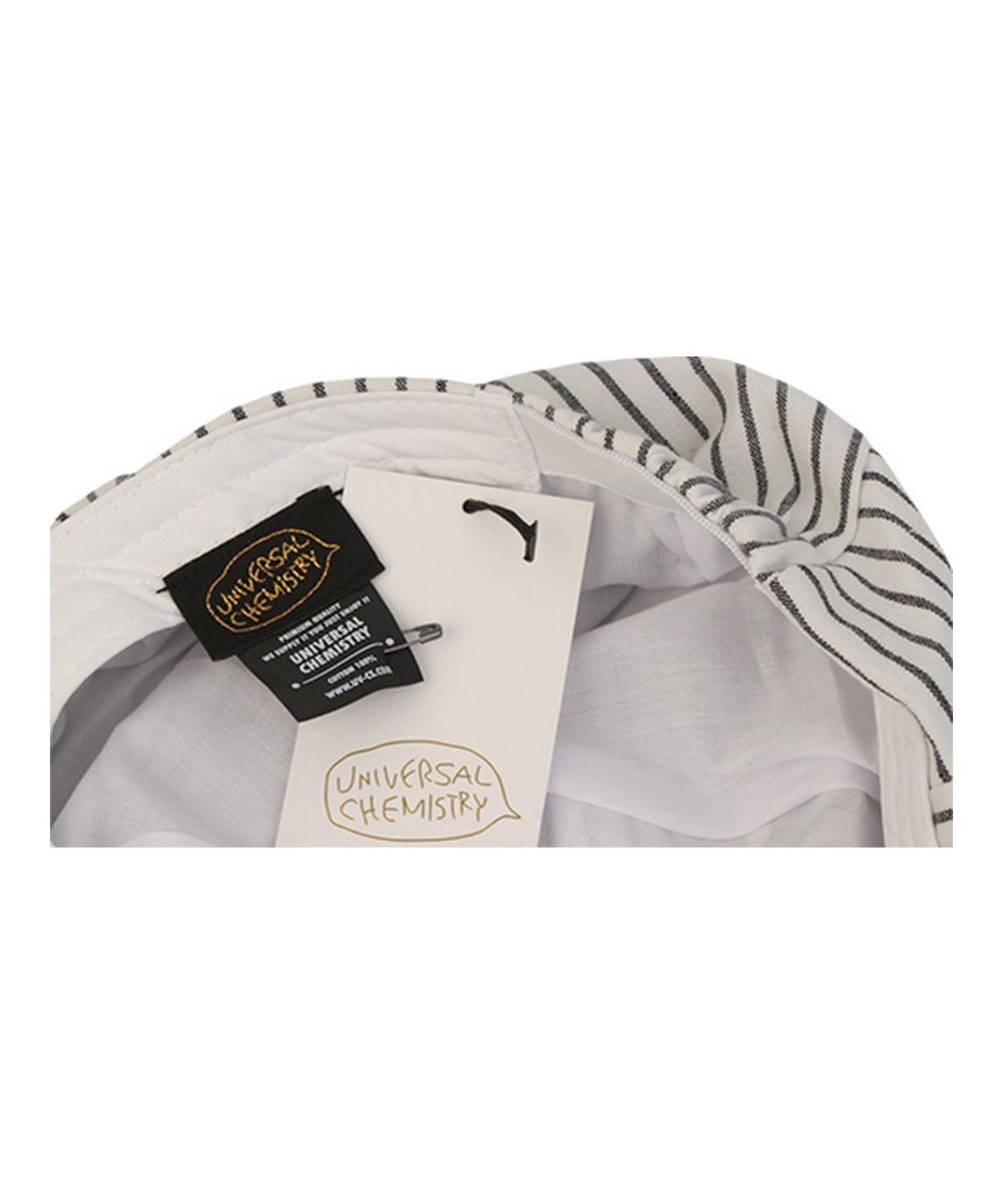 유니버셜 케미스트리(UNIVERSAL CHEMISTRY) Stripe Wrinkle White Wire Marine Cap 주름모자