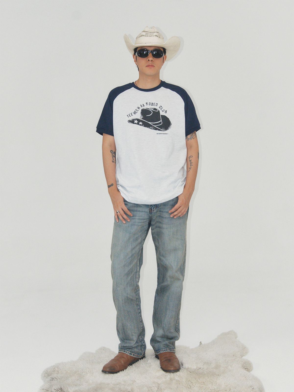 이히하(YEEHEEHAA) crack western hat T (NV)