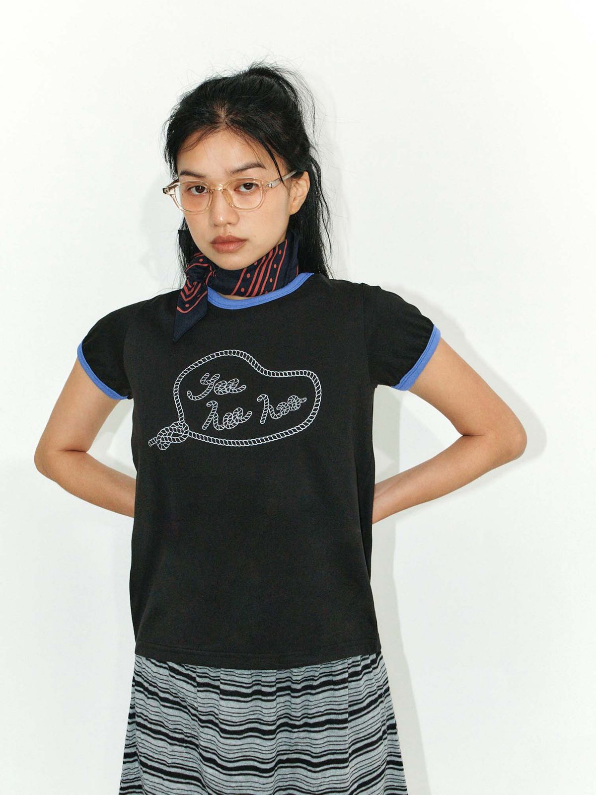 이히하(YEEHEEHAA) YHH rope scarf (NV)