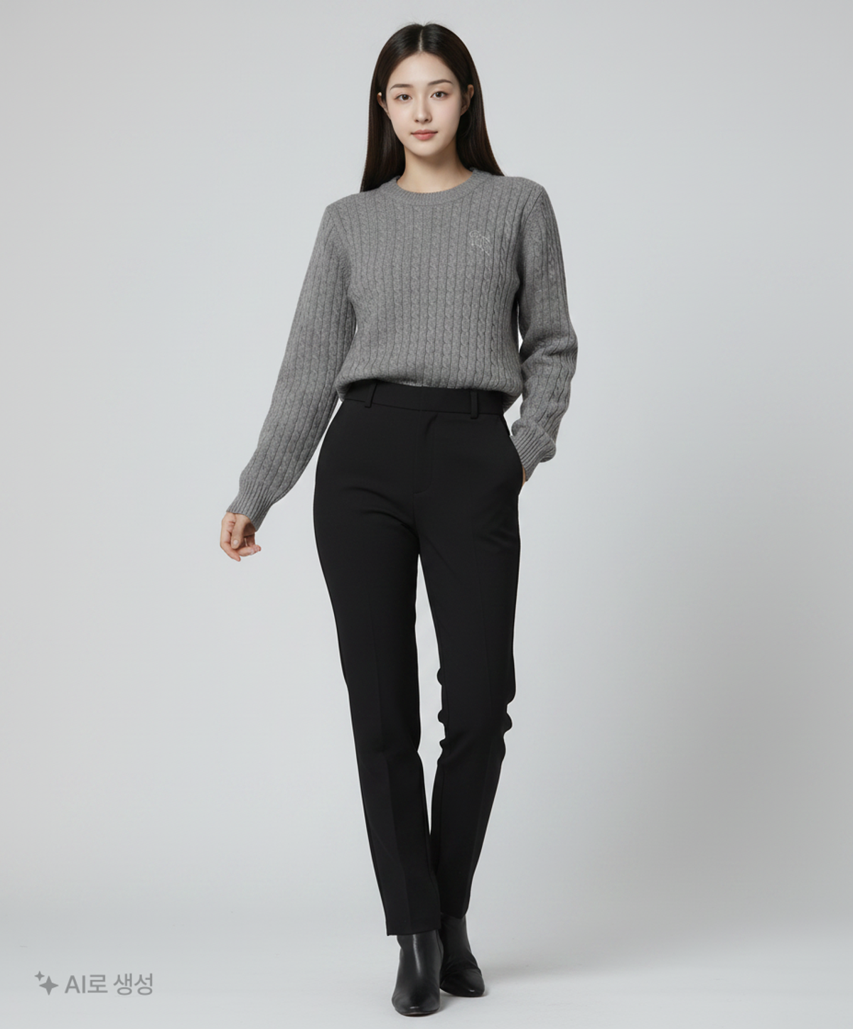 제너럴 아이디어(GENERAL IDEA) WOMAN GNRL 케이블 풀오버 [GREY] / WBC1L05507 S
